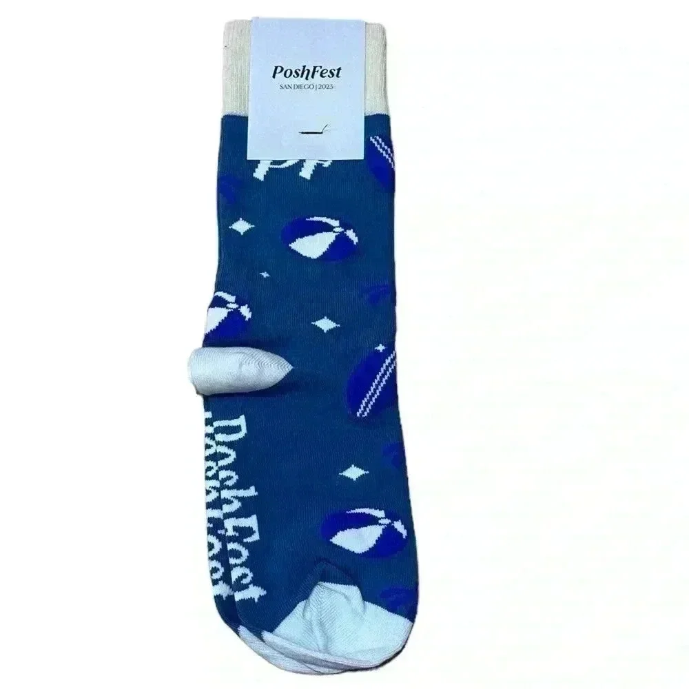 Poshfest Beach Print Socks